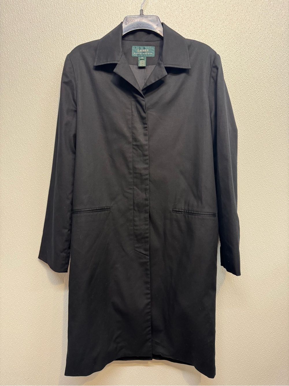 Classic Lauren Ralph Lauren Single Breasted Balmacaan/Car Raincoat Sz M